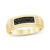 Thumbnail Image 1 of Men's Black & White Diamond Wedding Band 1/2 ct tw 10K Yellow Gold