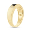 Thumbnail Image 2 of Men's Black & White Diamond Wedding Band 1/2 ct tw 10K Yellow Gold