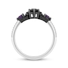 Thumbnail Image 2 of Disney Treasures Hocus Pocus Marquise-Cut Black Onyx, Diamond & Amethyst Moon Ring 1/10 ct tw Sterling Silver