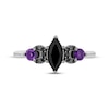 Thumbnail Image 3 of Disney Treasures Hocus Pocus Marquise-Cut Black Onyx, Diamond & Amethyst Moon Ring 1/10 ct tw Sterling Silver