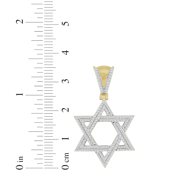 Main Image 3 of Men's Diamond Star of David Charm 1/2 ct tw 10K Yellow Gold