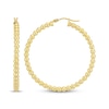 Thumbnail Image 3 of Beaded Hoop Earrings 10K Yellow Gold 30mm