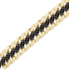 Thumbnail Image 2 of Men's Black Diamond Oval Center Curb Link Bracelet 6 ct tw 10K Yellow Gold 8.5&quot;