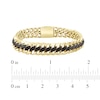 Thumbnail Image 5 of Men's Black Diamond Oval Center Curb Link Bracelet 6 ct tw 10K Yellow Gold 8.5&quot;