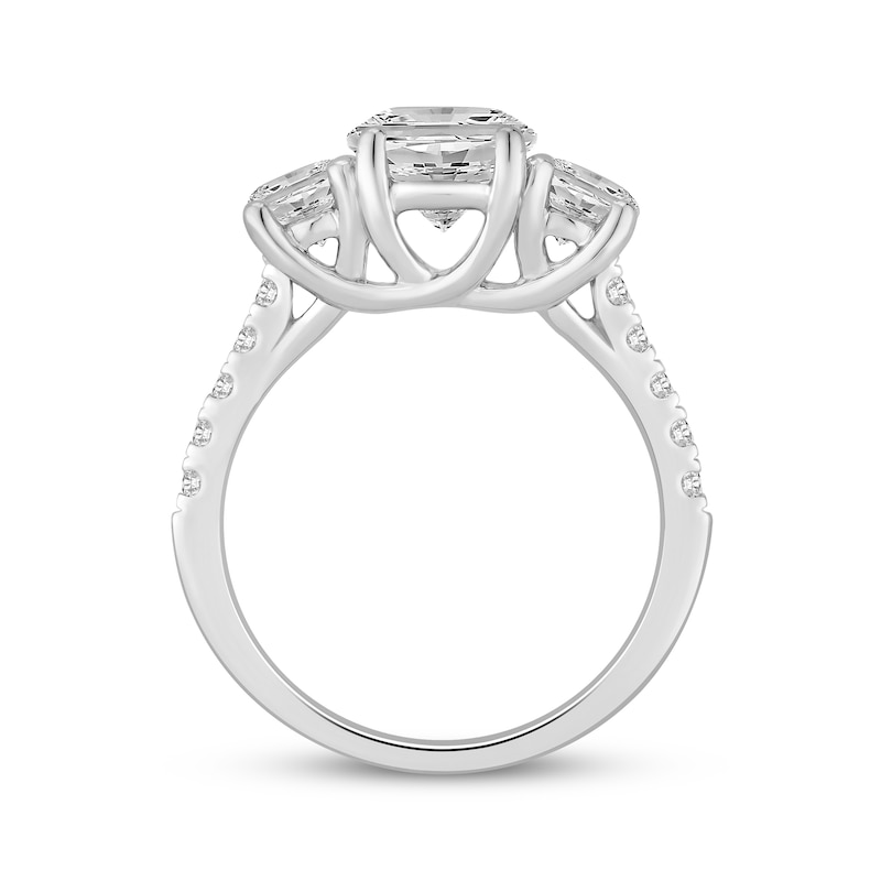 Main Image 3 of Memories Moments Magic Oval-Cut Lab-Grown Diamond Three-Stone Engagement Ring 3-1/4 ct tw 14K White Gold