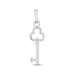 Charmed Memories Clover-Top Key Charm Sterling Silver