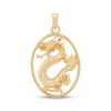 Thumbnail Image 1 of Men's Openwork Oval Frame Dragon Charm 10K Yellow Gold