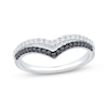 Thumbnail Image 1 of Black & White Diamond Two-Row Chevron Anniversary Ring 1/3 ct tw 14K White Gold