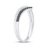 Thumbnail Image 2 of Black & White Diamond Two-Row Chevron Anniversary Ring 1/3 ct tw 14K White Gold