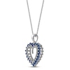 Thumbnail Image 2 of Blue Sapphire & Diamond Heart Necklace 1/10 ct tw Round-cut 10K White Gold 18&quot;