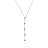 Thumbnail Image 1 of Emerald & Diamond Drop Necklace 1/20 ct tw Round-cut 10K Yellow Gold 18&quot;