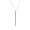 Thumbnail Image 2 of Emerald & Diamond Drop Necklace 1/20 ct tw Round-cut 10K Yellow Gold 18&quot;