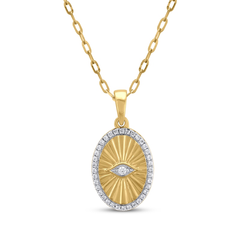 Main Image 1 of STUDIO BY KAY Evil Eye Necklace 1/5 ct tw 10K Yellow Gold 18&quot;