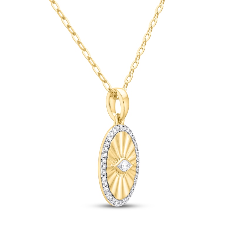 Main Image 2 of STUDIO BY KAY Evil Eye Necklace 1/5 ct tw 10K Yellow Gold 18&quot;