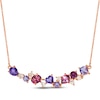 Thumbnail Image 1 of Le Vian Pretty in Pink Amethyst, Pink Tourmaline & Rhodolite Garnet Bar Necklace 1/4 ct tw Diamonds 14K Strawberry Gold 19&quot;