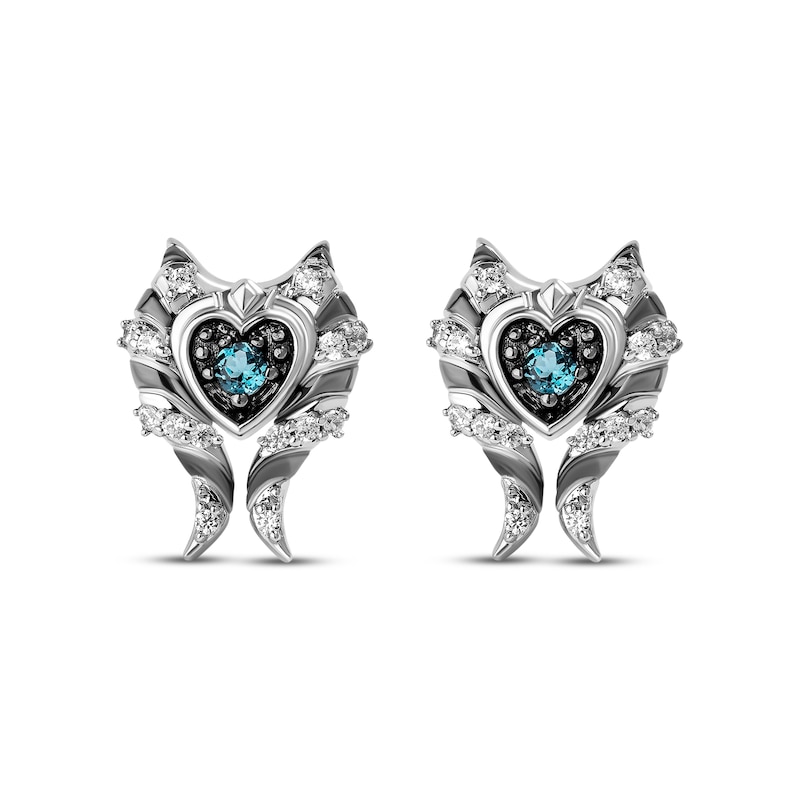 Main Image 2 of Star Wars Ahsoka Tano London Blue Topaz & Diamond Earrings 1/10 ct tw Sterling Silver