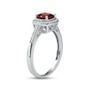 Thumbnail Image 2 of Garnet & White Lab-Created Sapphire Ring Sterling Silver