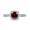 Thumbnail Image 3 of Garnet & White Lab-Created Sapphire Ring Sterling Silver