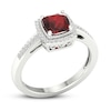 Thumbnail Image 4 of Garnet & White Lab-Created Sapphire Ring Sterling Silver