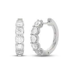 THE LEO Diamond Five-Stone Hoop Earrings 2 ct tw 14K White Gold