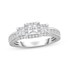 Thumbnail Image 1 of Memories Moments Magic Princess-Cut Diamond Three-Stone Engagement Ring 1 ct tw 14K White Gold