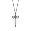 Thumbnail Image 1 of Ink & Ice Black & White Diamond Rose & Cross Necklace 1/20 ct tw Black Rhodium-Plated Sterling Silver 18&quot;