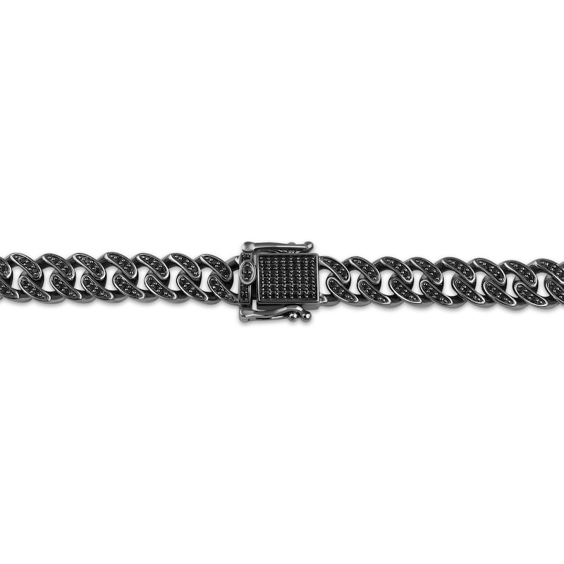 Main Image 2 of Ink & Ice Men's Black Diamond Curb Chain Necklace 3-1/2 ct tw Black Rhodium-Plated Sterling Silver 22&quot;