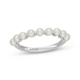 Neil Lane Cultured Akoya Pearl Anniversary Ring 14K White Gold