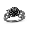 Thumbnail Image 1 of Ink & Ice Black & White Diamond Rose Ring 1/20 ct tw Black Rhodium-Plated Sterling Silver