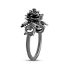 Thumbnail Image 2 of Ink & Ice Black & White Diamond Rose Ring 1/20 ct tw Black Rhodium-Plated Sterling Silver