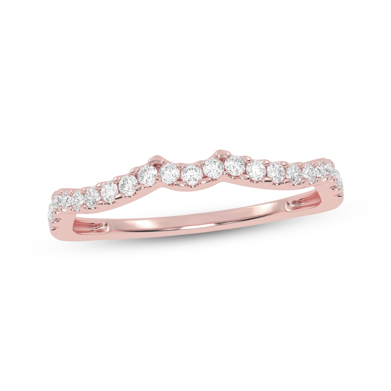 Main Image 1 of Lab-Grown Diamonds by KAY Contour Wedding Band 1/6 ct tw 14K Rose Gold