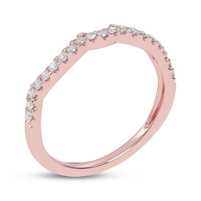 Main Image 2 of Now + Forever Lab-Grown Diamonds Contour Wedding Band 1/6 ct tw 14K Rose Gold