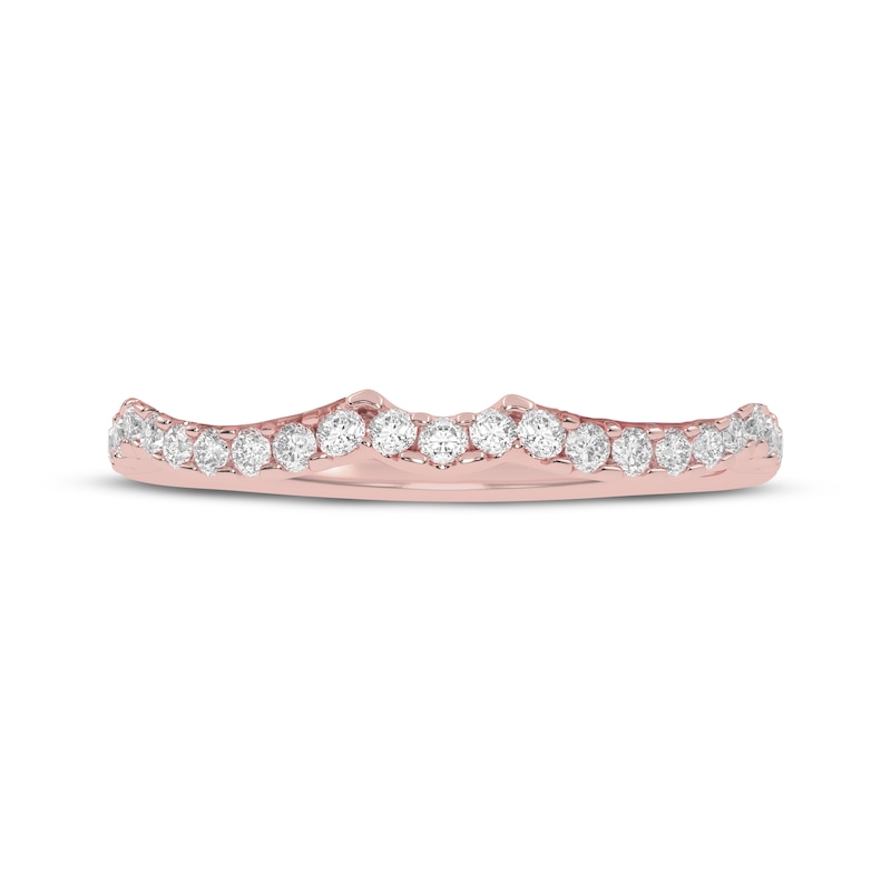 Main Image 3 of Now + Forever Lab-Grown Diamonds Contour Wedding Band 1/6 ct tw 14K Rose Gold