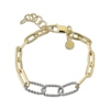 Thumbnail Image 1 of Reaura Twist Hollow Link Paperclip Bracelet Repurposed 14K Two-Tone Gold