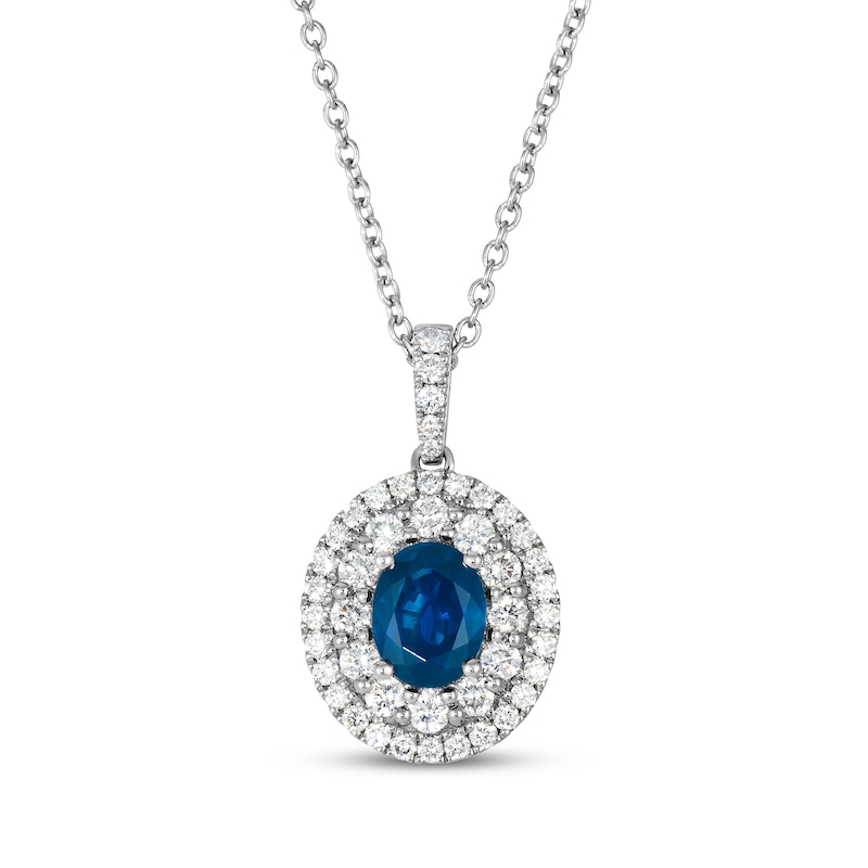 Main Image 1 of Le Vian Vault Sapphire Necklace 7/8 ct tw Diamonds Platinum 18&quot;