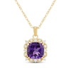 Thumbnail Image 2 of Cushion-Cut Amethyst & Diamond Gift Set 1/3 ct tw 10K Yellow Gold 18&quot;