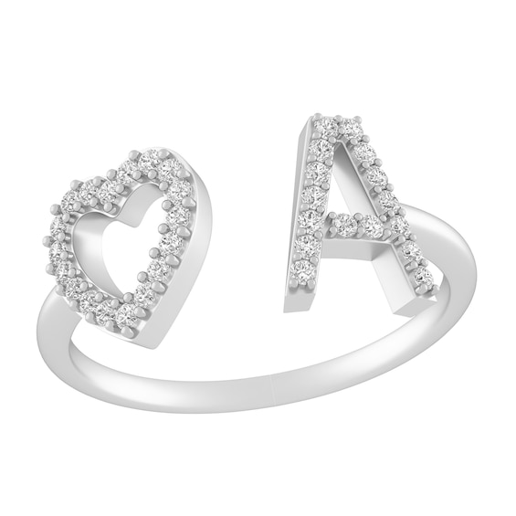 Diamond Deconstructed Initial Heart Ring