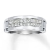 Thumbnail Image 1 of Men's Diamond Ring 1 ct tw Square-cut 14K White Gold