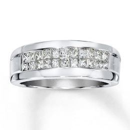 Men's Diamond Ring 1 ct tw Square-cut 14K White Gold