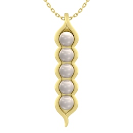 Cultured Pearl Peas In A Pod Necklace