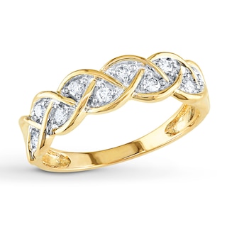 Womens Yellow Gold Diamond Wedding Band