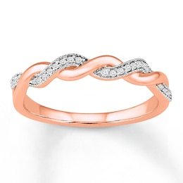 Now + Forever Diamond Anniversary Band 1/10 ct tw Round-cut 10K Rose Gold