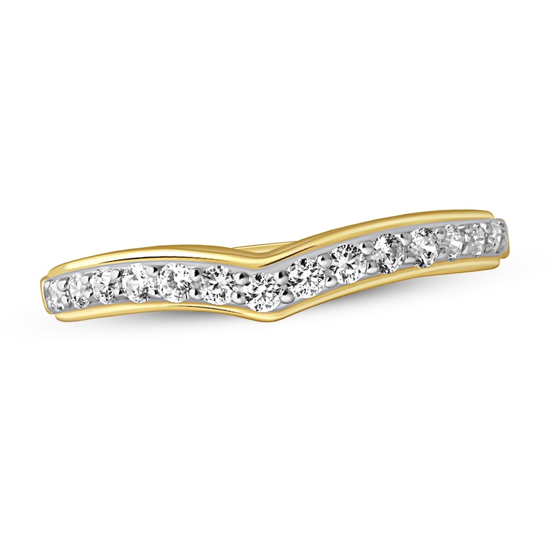 Diamond Contour Ring 1/3 ct tw Round-cut 14K Yellow Gold