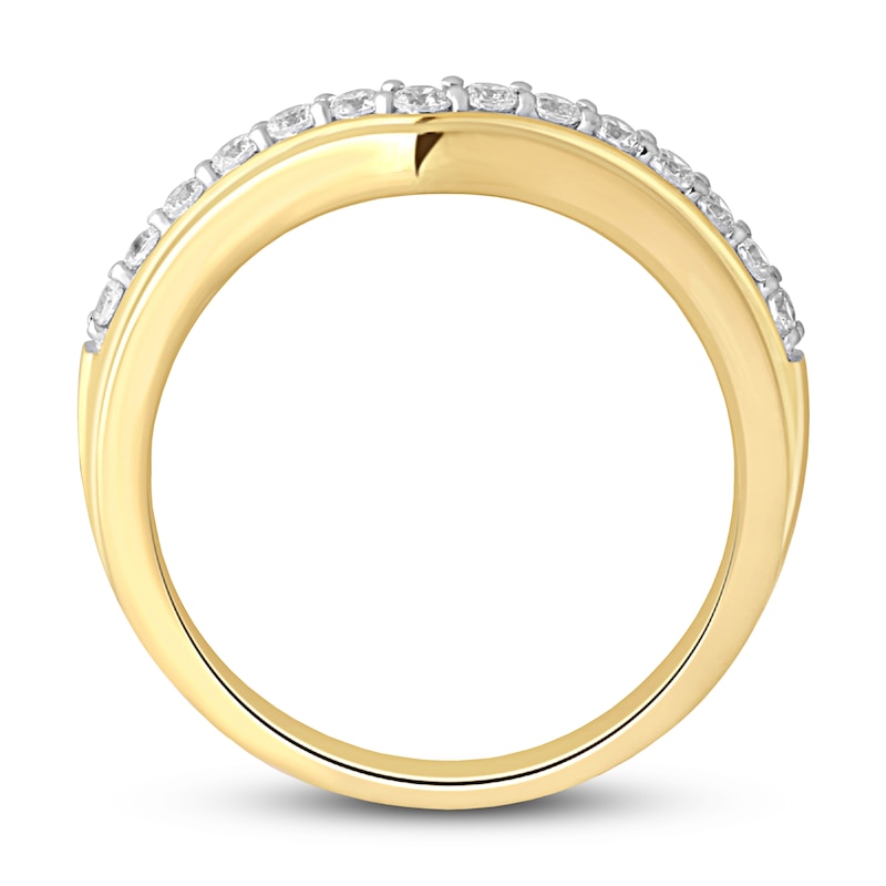 Diamond Contour Ring 1/3 ct tw Round-cut 14K Yellow Gold