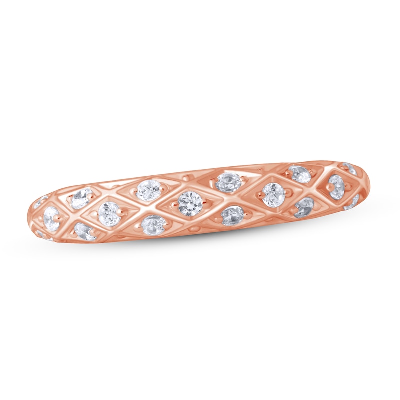 Main Image 1 of Diamond Anniversary Ring 1/4 ct tw Round-cut 10K Rose Gold