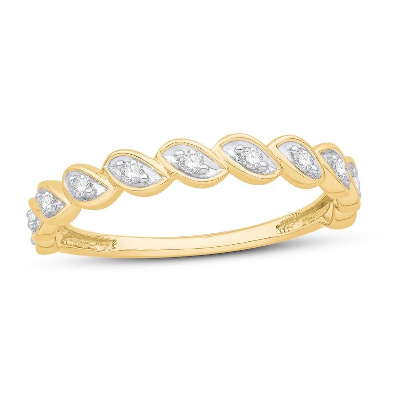 Main Image 1 of Diamond Anniversary Ring 1/10 ct tw Round-cut 10K Yellow Gold