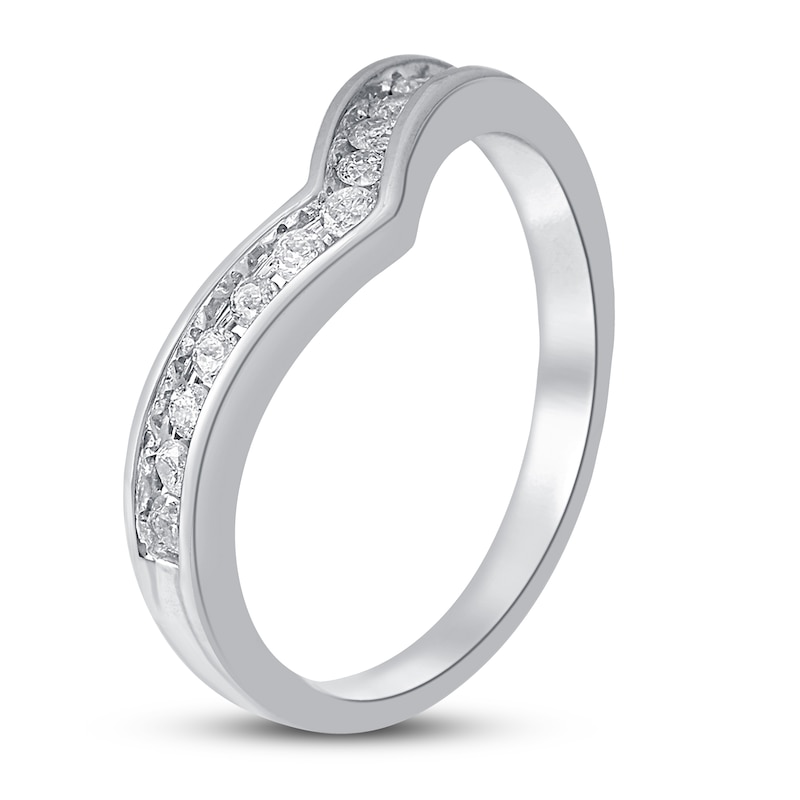 Main Image 2 of Diamond Contour Ring 1/4 ct tw Round-cut 10K White Gold