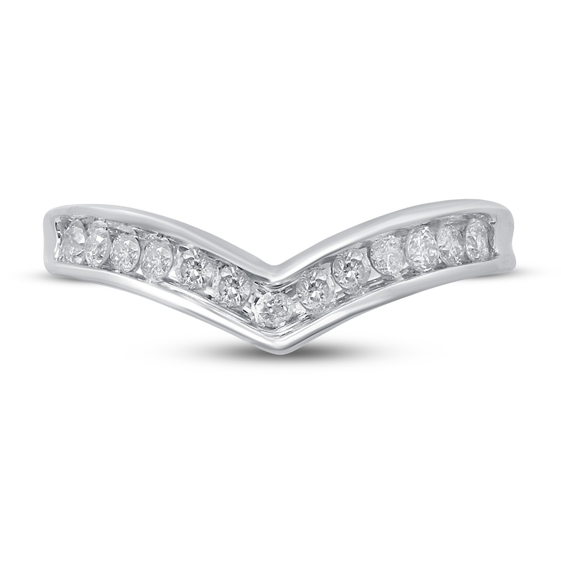 Main Image 3 of Diamond Contour Ring 1/4 ct tw Round-cut 10K White Gold