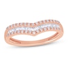 Thumbnail Image 1 of Diamond Anniversary Ring 1/4 ct tw Round/Baguette 10K Rose Gold