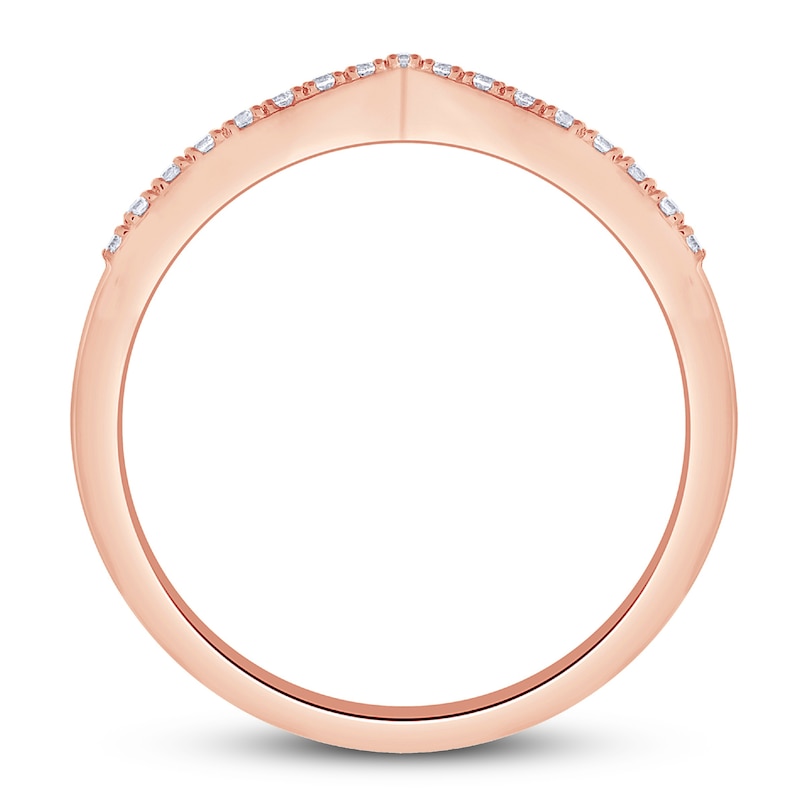 Main Image 2 of Diamond Anniversary Ring 1/4 ct tw Round/Baguette 10K Rose Gold